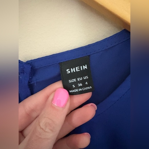 SHEIN Royal Blue Maxi Dress with Ruffle Sleeves Size Small - Picture 5 of 6